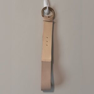 Beige Belt with Gold Buckle